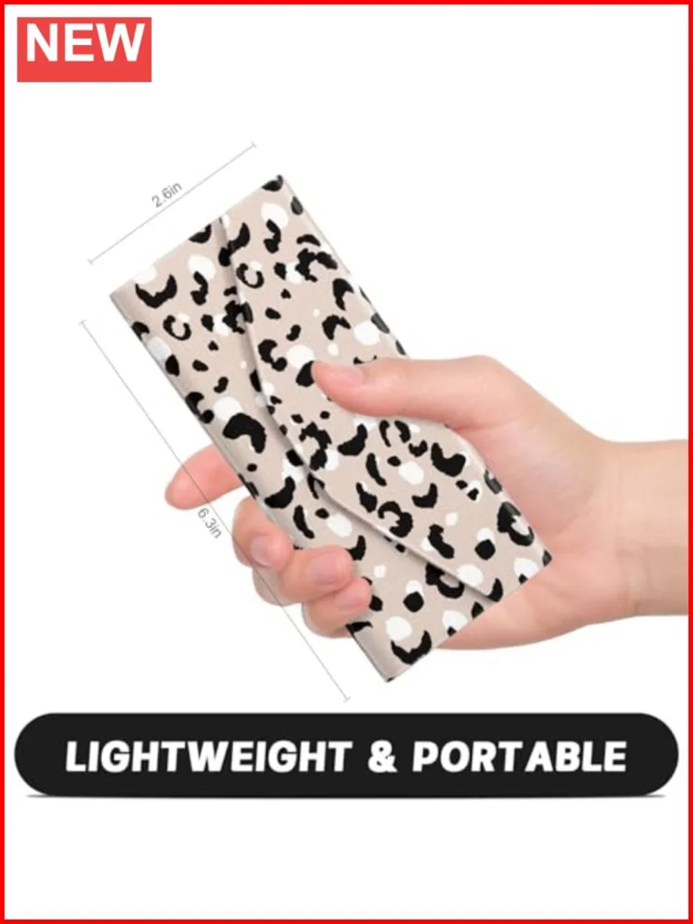 Foldable Sunglasses Case Magnetic Hard Shell PU Leather